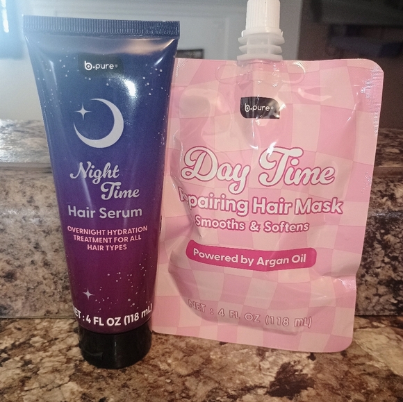 Night Time Hair Serum and Day Time Repairing Hair Mask Set - Picture 1 of 5